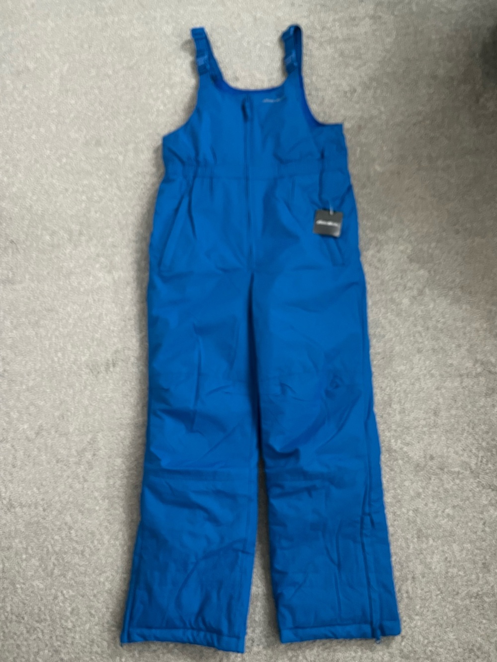 NWT Eddie Bauer Kids Bright Blue Insulated Snow Bibs Size Large (14)
